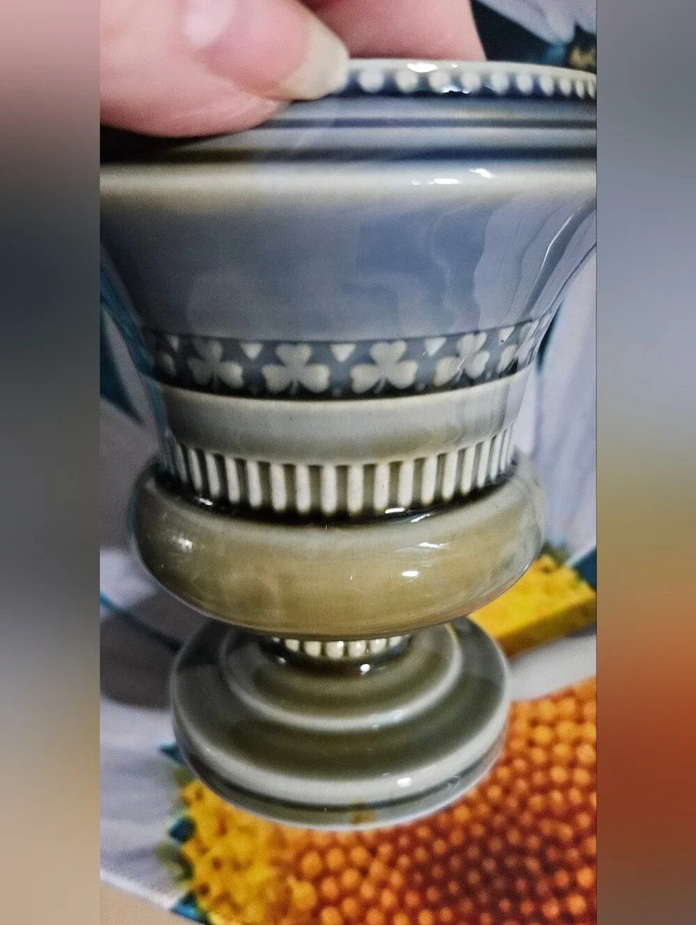 Ceramic Irsh Vase Pen Holder in Olive Green